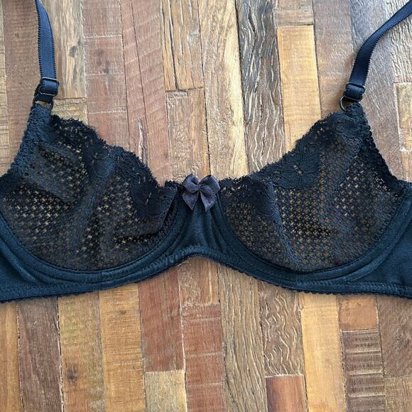 Y2k Timpa Lace Bra, Black - Picture 1 of 5